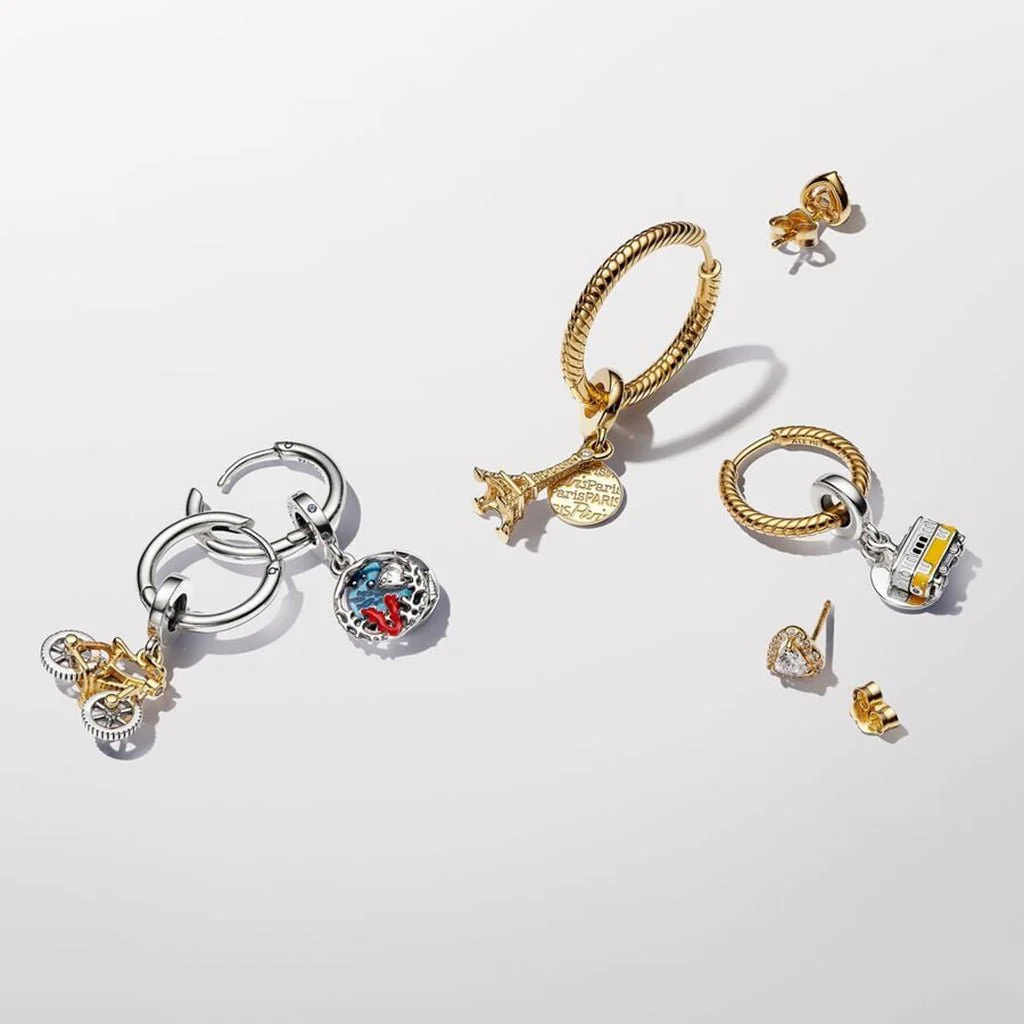 PANDORA :Two-tone Spinning Wheels Bicycle Dangle Charm - Image 5
