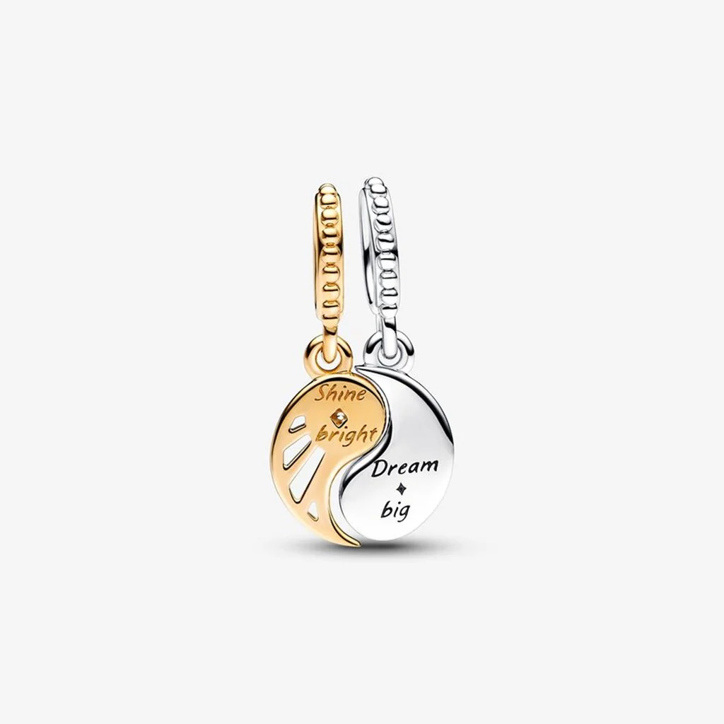 PANDORA : Two-tone Splittable Sun & Moon Dangle Charm - Image 4