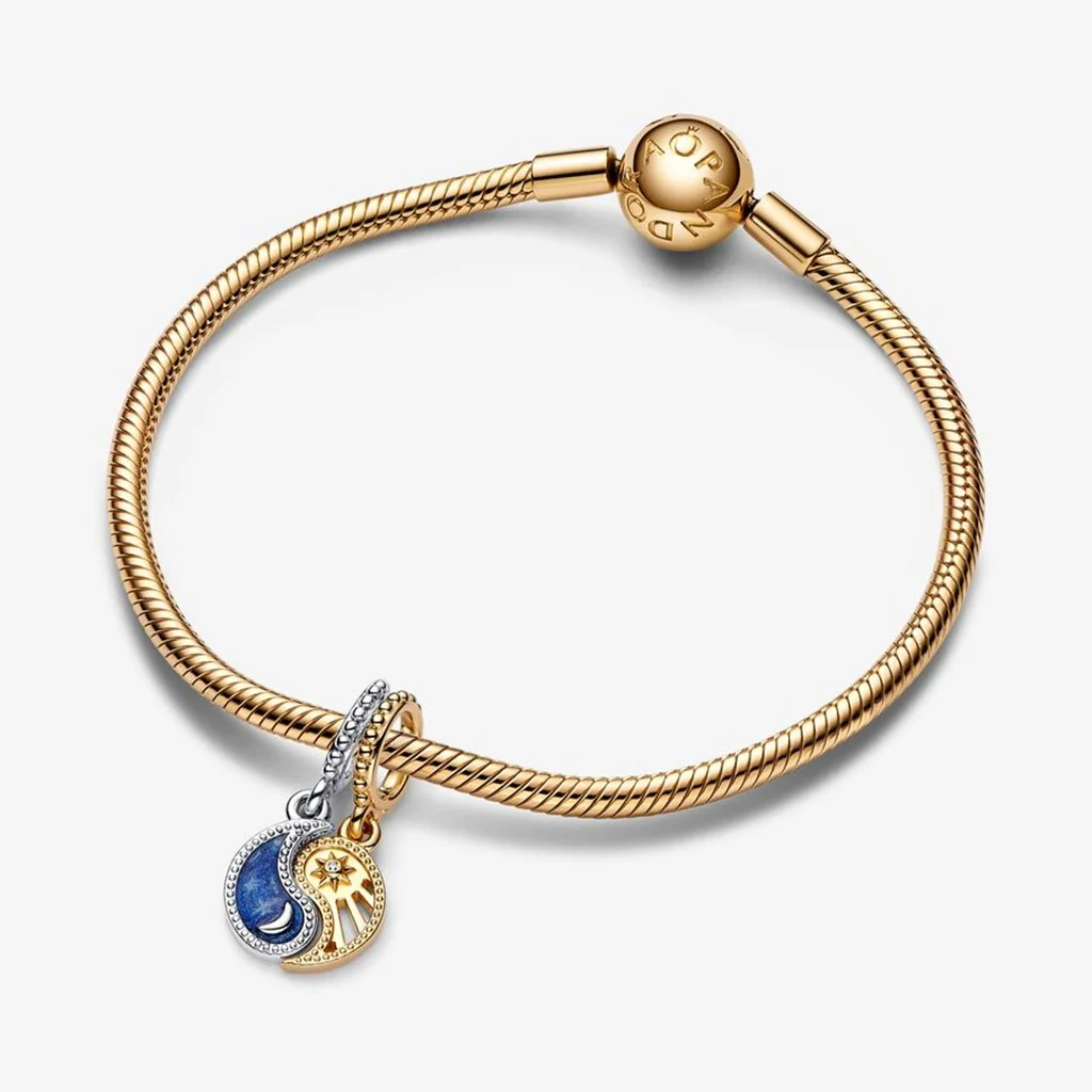 PANDORA : Two-tone Splittable Sun & Moon Dangle Charm - Image 5