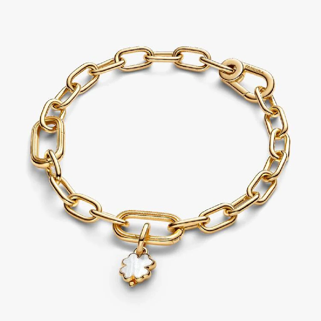 Pandora : White Lucky Clover Dangle Charm - Image 2