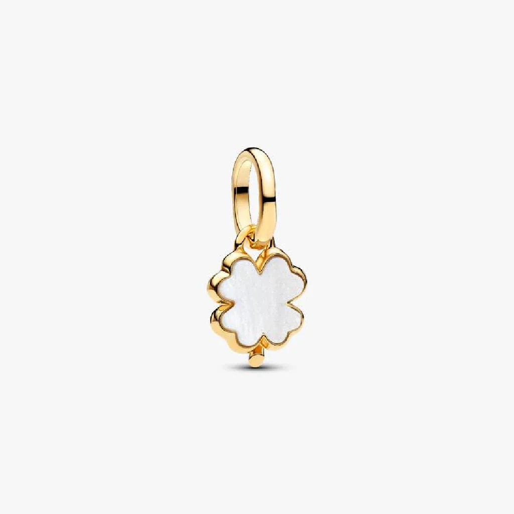 Pandora : White Lucky Clover Dangle Charm - Image 5
