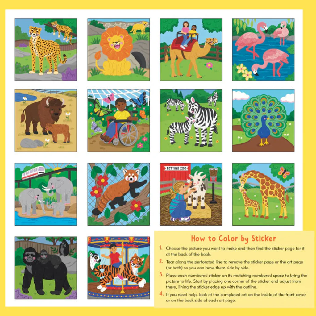 Peter Pauper Press : My First Color-by-Sticker Book - At the Zoo - Image 2