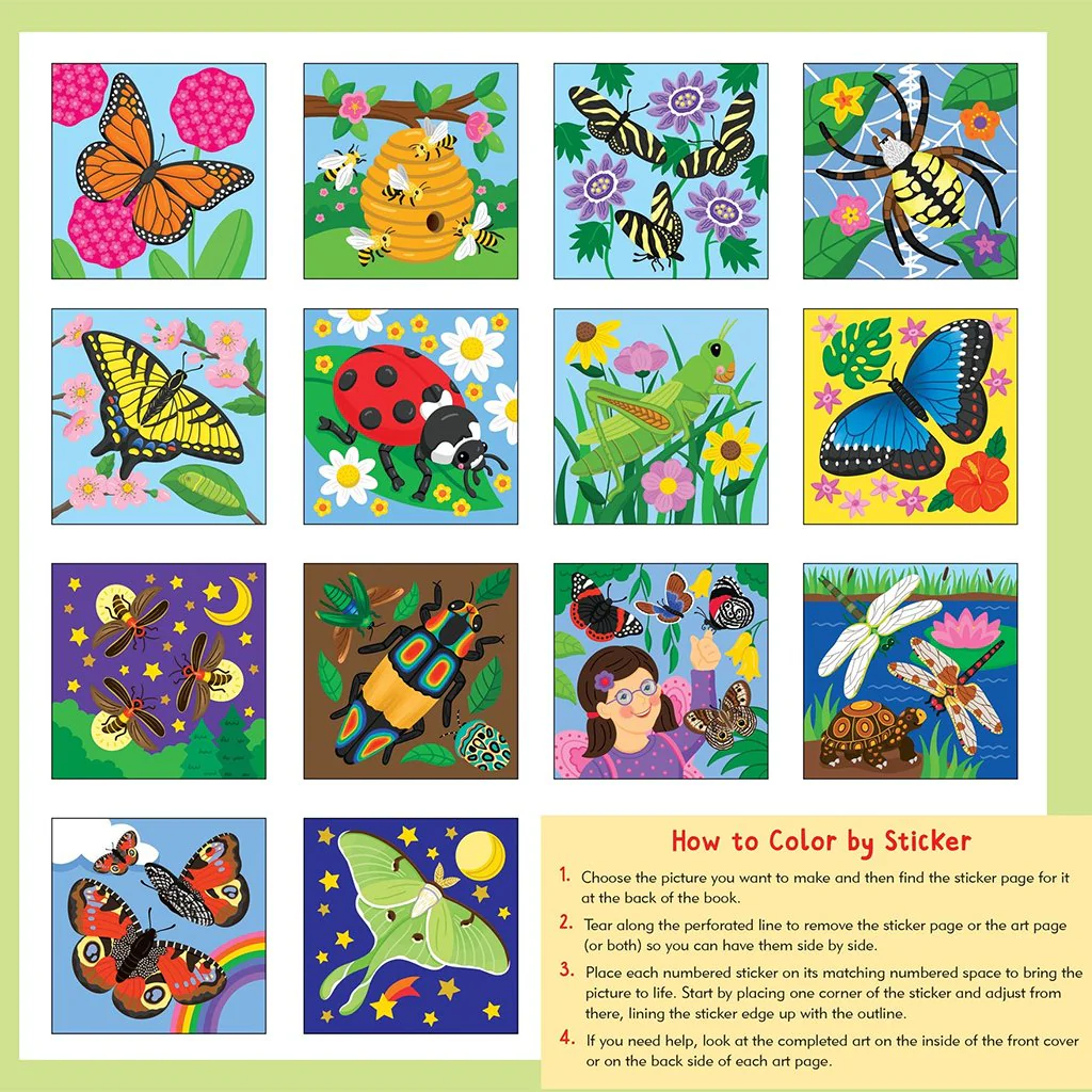 Peter Pauper Press : My First Color-by-Sticker - Butterflies & Bugs - Image 2