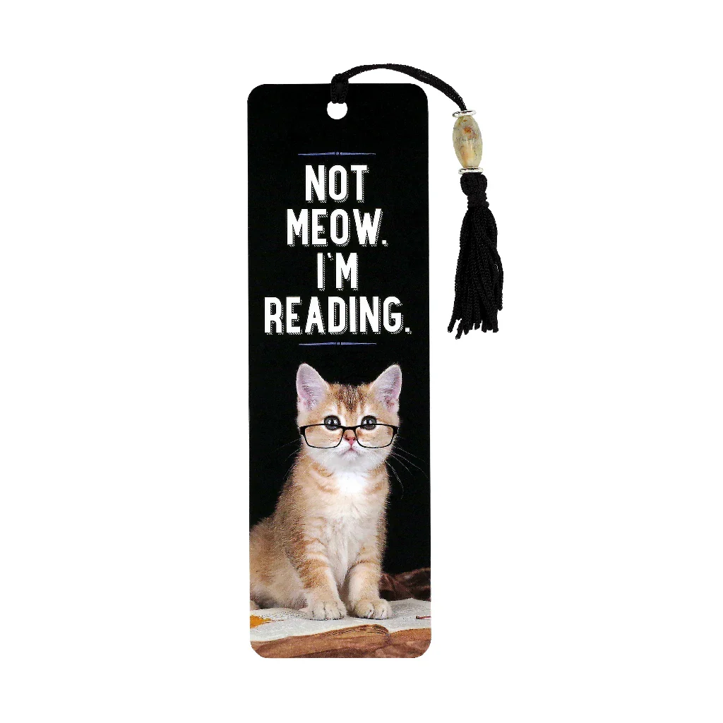 Peter Pauper Press : Not Meow. I'm Reading. Beaded Bookmark