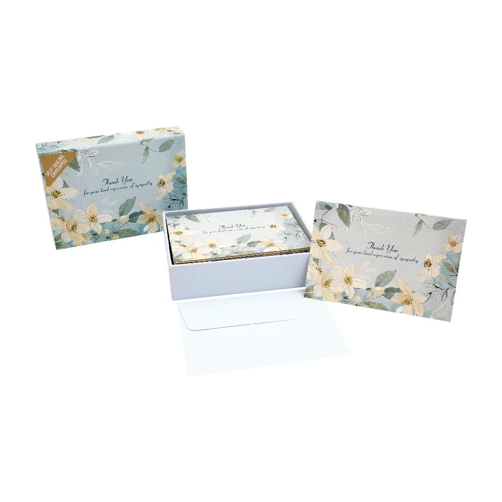 Peter Pauper Press : White Jasmine Sympathy Thank You Notes - Image 2
