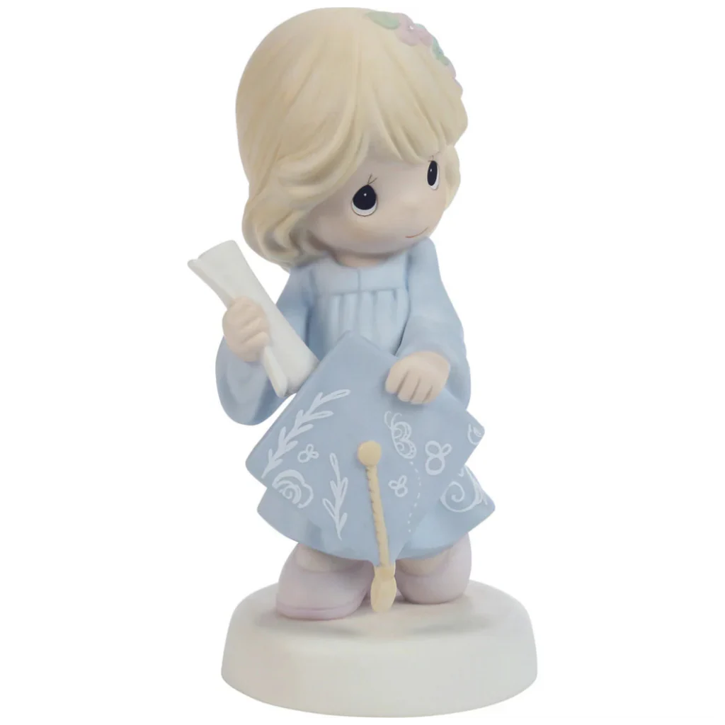 Precious Moments : Blonde Graduate With Blue Gown Figurine - Image 3