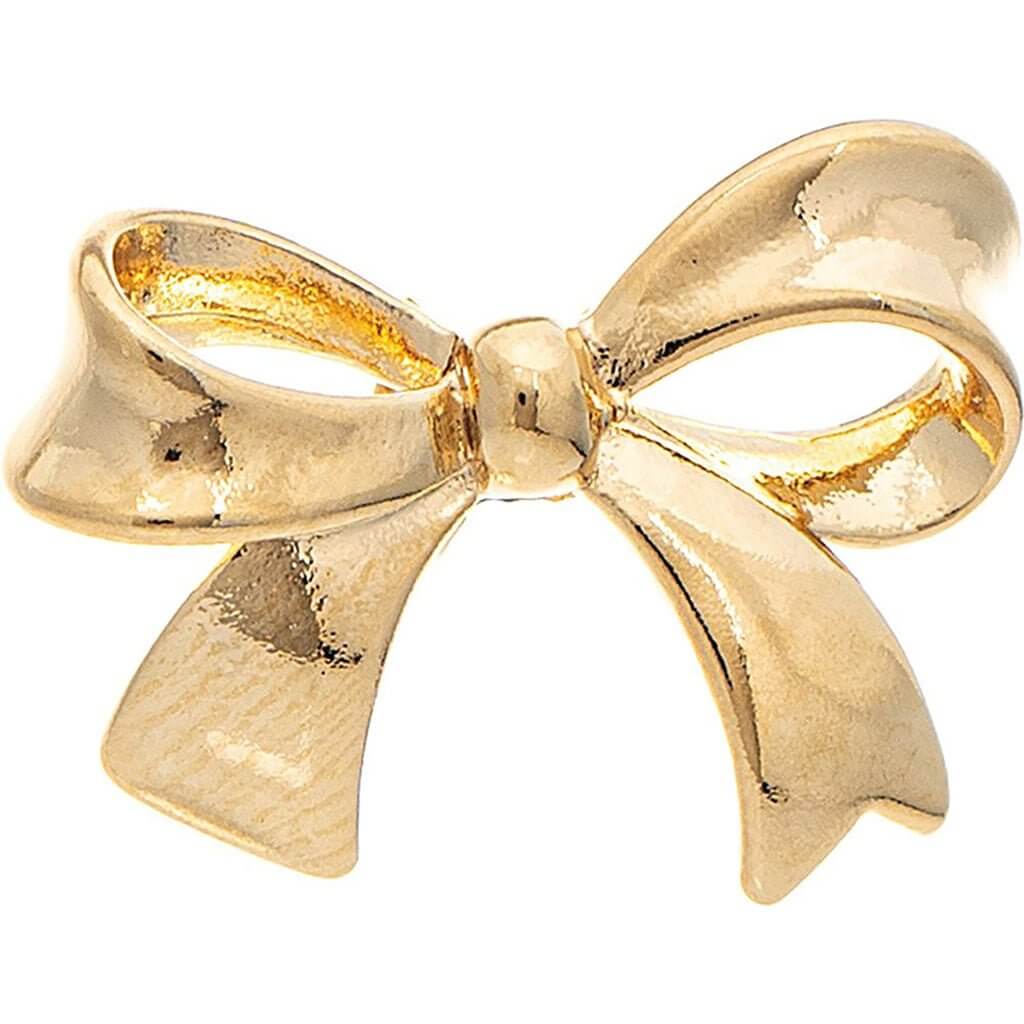 Rain : Gold 14k Plated Hypoallergenic Ribbon Bow Post Earrings