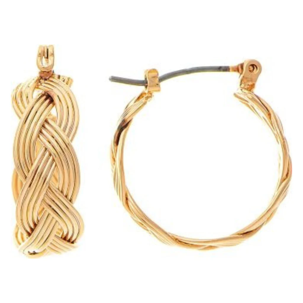 Rain Jewelry : Brass Wire Braid Hoop Earring