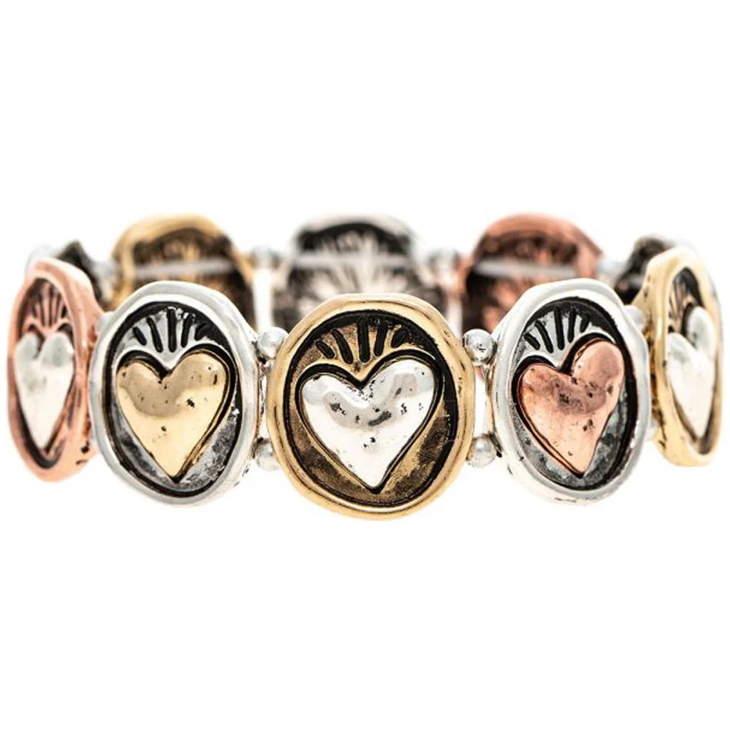 Rain Jewelry : Multimetal Beating Hearts Bracelet