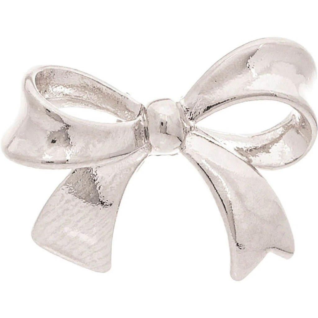 Rain : Silver 14k Plated Hypoallergenic Ribbon Bow Post Earrings
