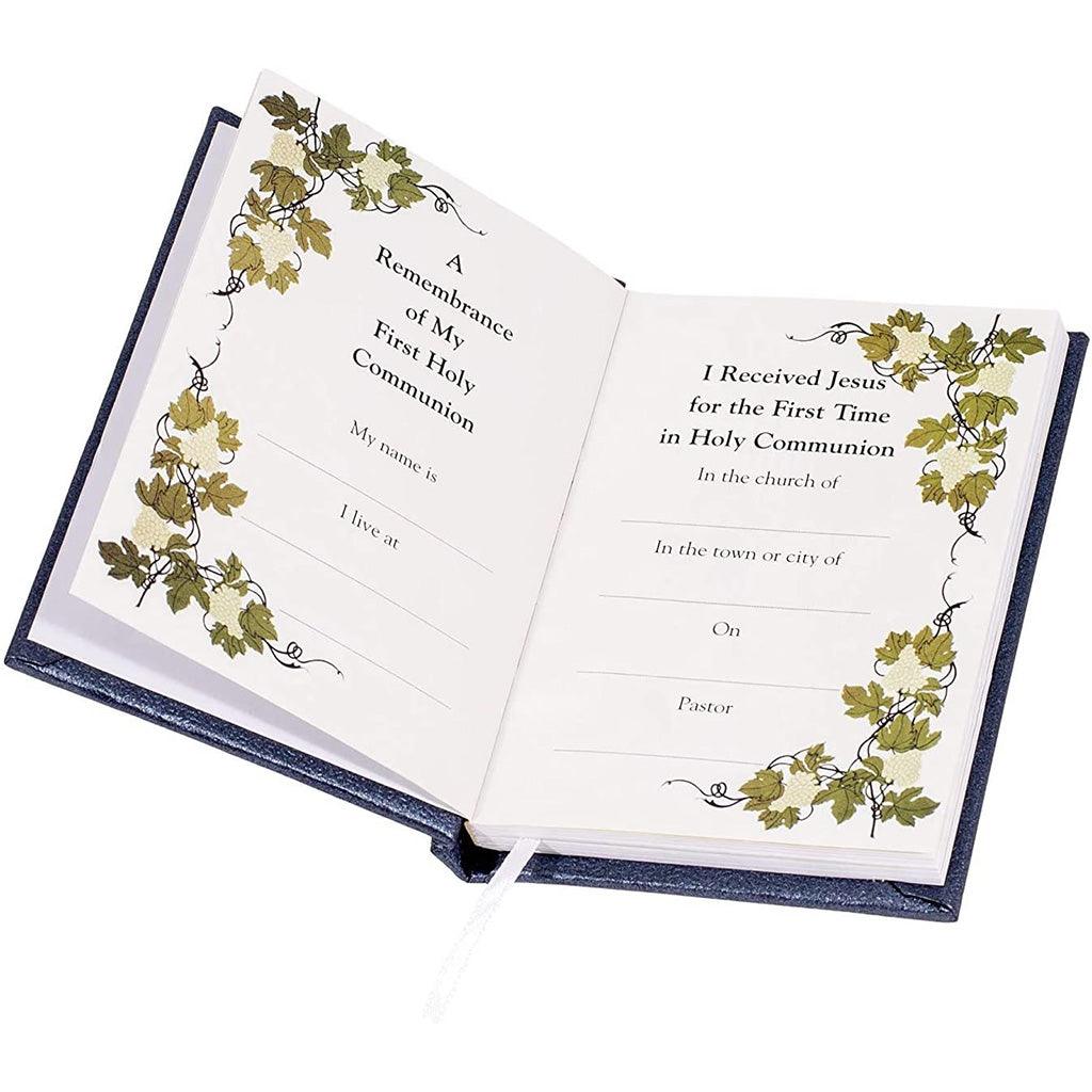 Roman : 5" H Deluxe Black/Gold Padded Pearlized Communion Book - Image 3