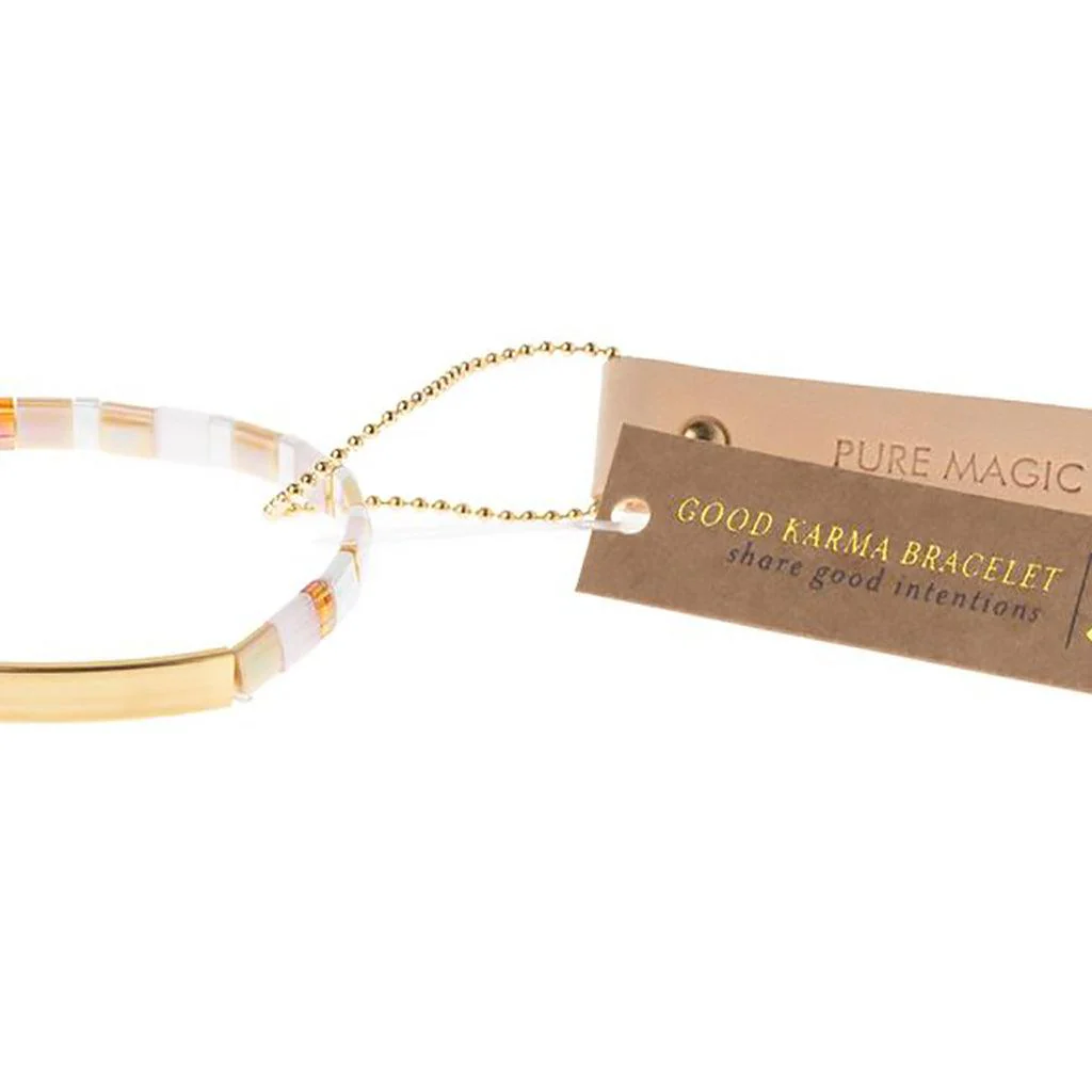 Scout Curated Wears : Good Karma Miyuki Bracelet - "Pure Magic" - Neutral/Gold - Image 2