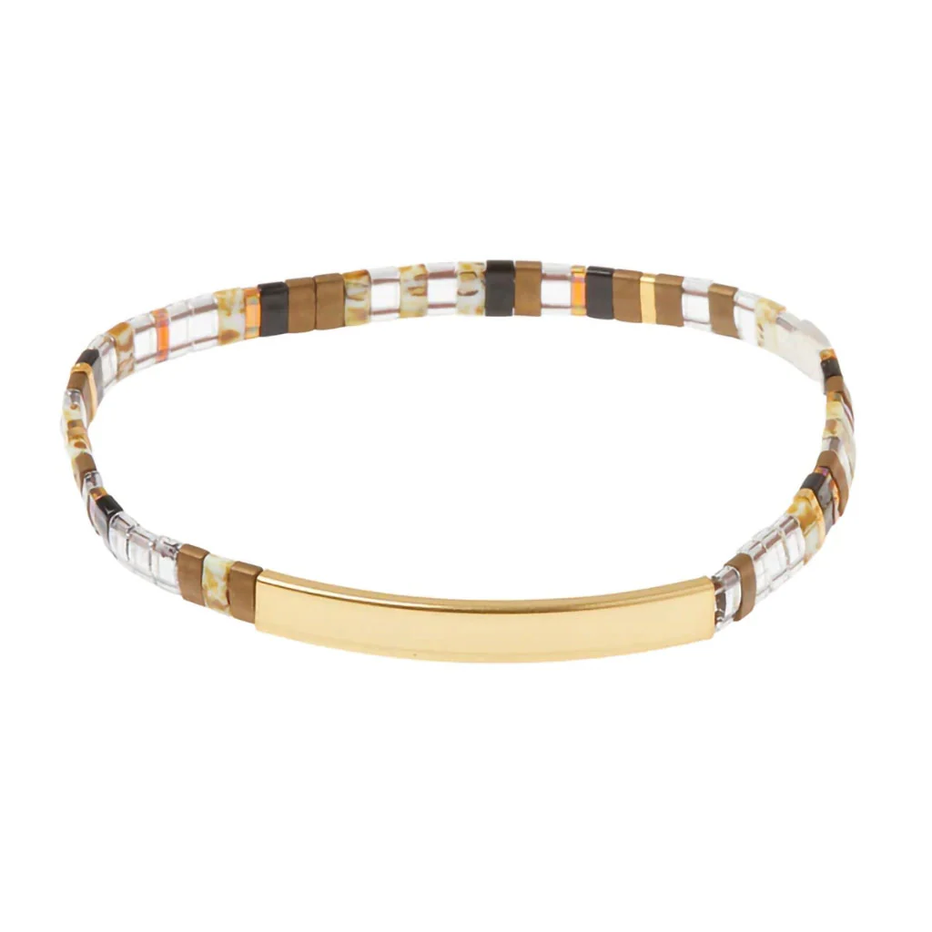 Scout Curated Wears : Good Karma Miyuki Bracelet - "Sparkle & Shine" - Topaz/Gold