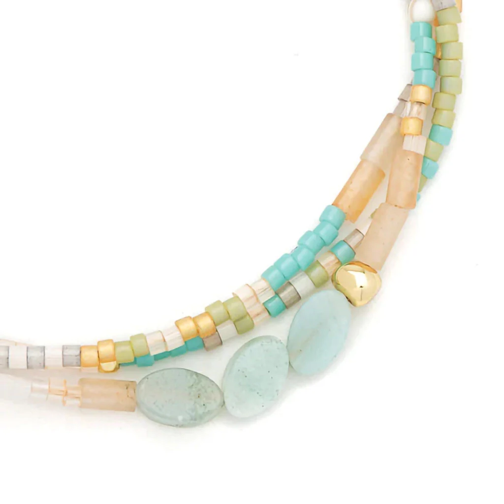 Scout Curated Wears : Mixed Media Bracelet - Courage/Amazonite/Gold - Image 2