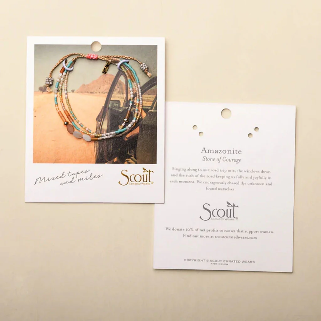 Scout Curated Wears : Mixed Media Bracelet - Courage/Amazonite/Gold - Image 5