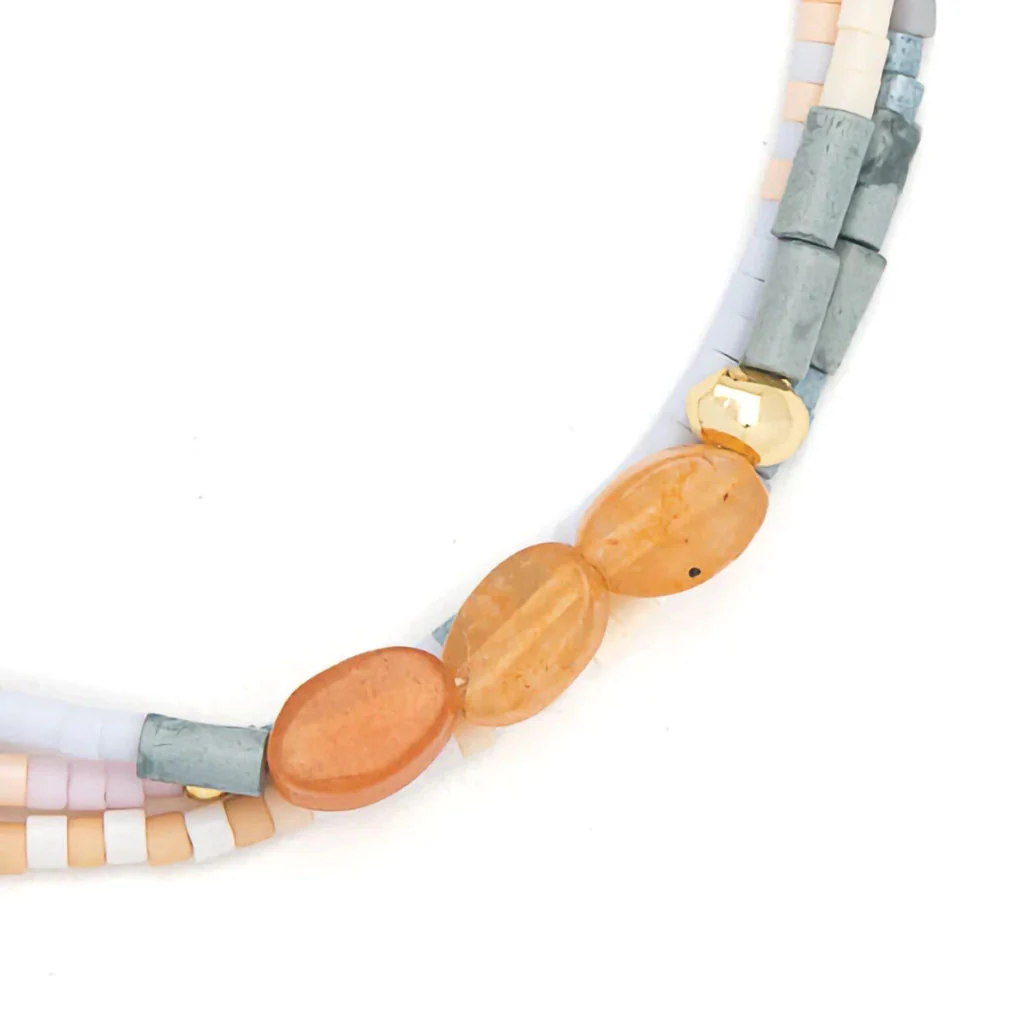 Scout Curated Wears : Mixed Media Bracelet - Red Aventurine/Gold - Image 2