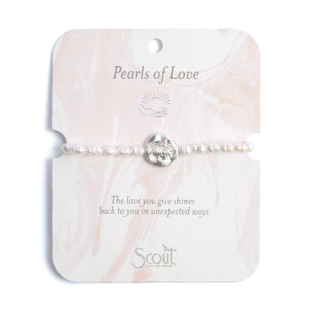 Scout Curated Wears : Pearl Affirmation Bracelet - Love/Silver