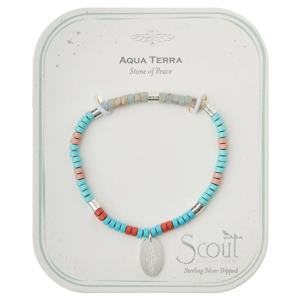 Scout Curated Wears : Stone Intention Charm Bracelet - Aqua Terra/Silver - Image 4