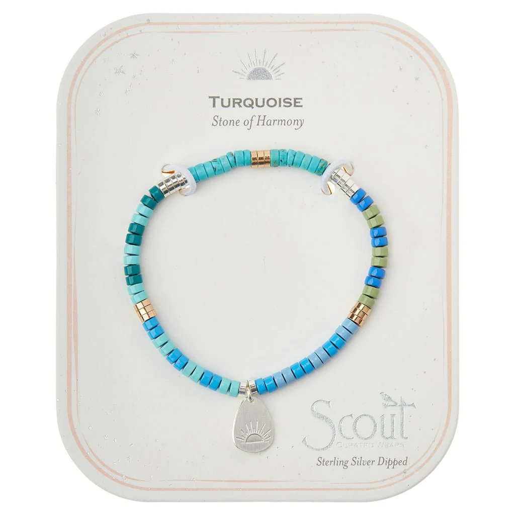 Scout Curated Wears : Stone Intention Charm Bracelet - Turquoise/Silver/Gold - Image 3