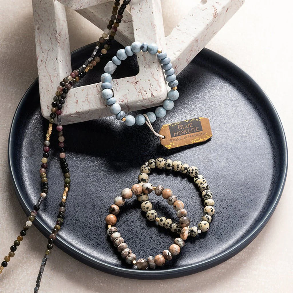Scout Curated Wears : Stone Stack Bracelet Blue Howlite - Stone of Harmony - Image 4