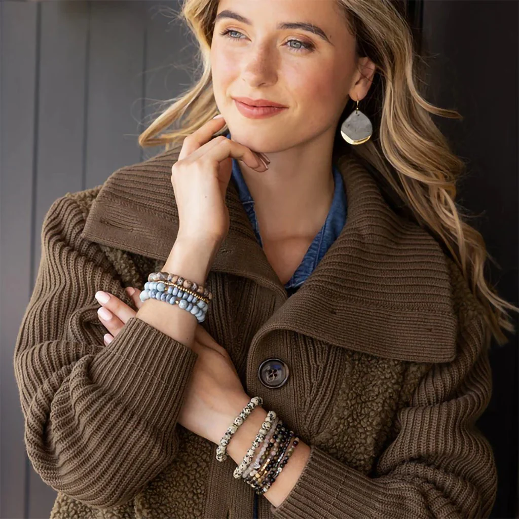 Scout Curated Wears : Stone Stack Bracelet Rhodonite - Stone of Healing - Image 3