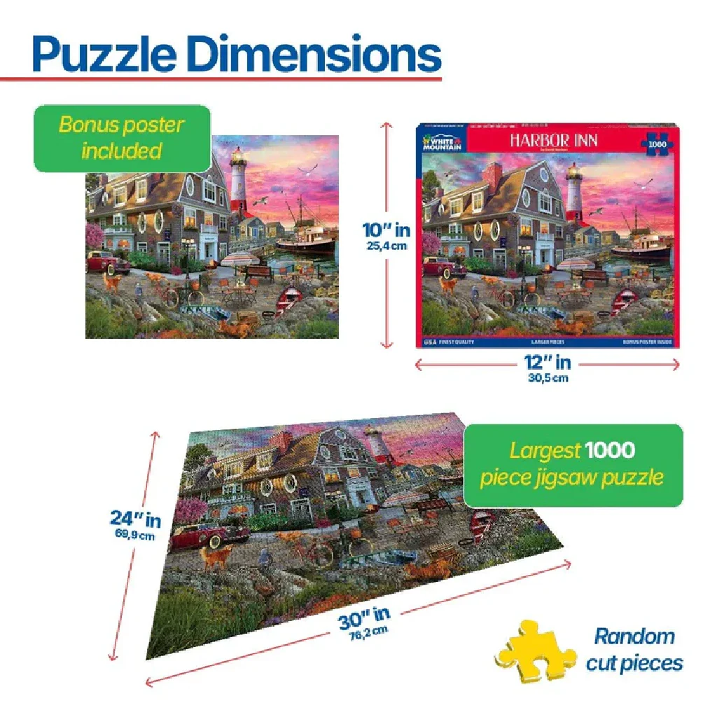 White Mountain Puzzles : Harbor Inn Jigsaw Puzzle - Image 3