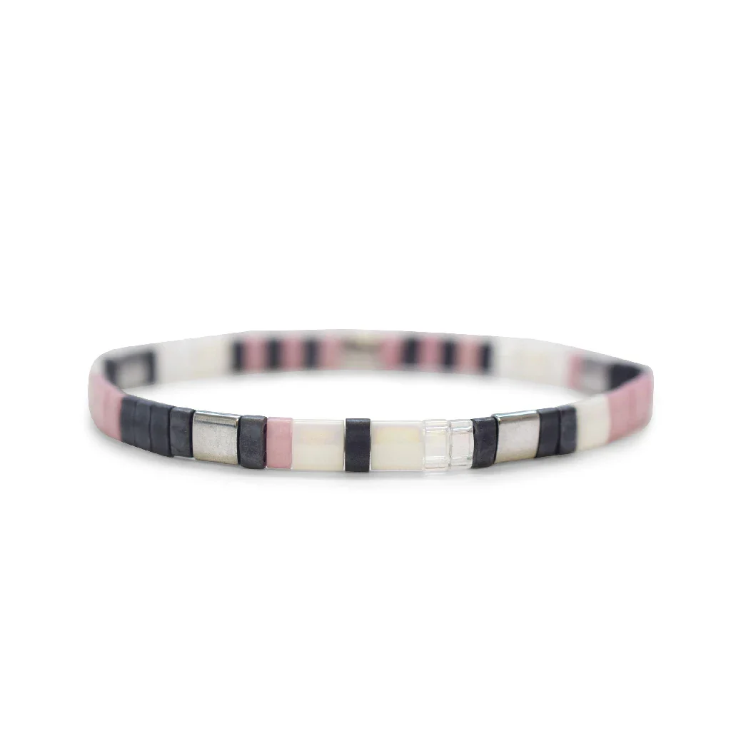 Stia : DAUGHTER - Morse Code Tila Beaded Bracelet - Image 2