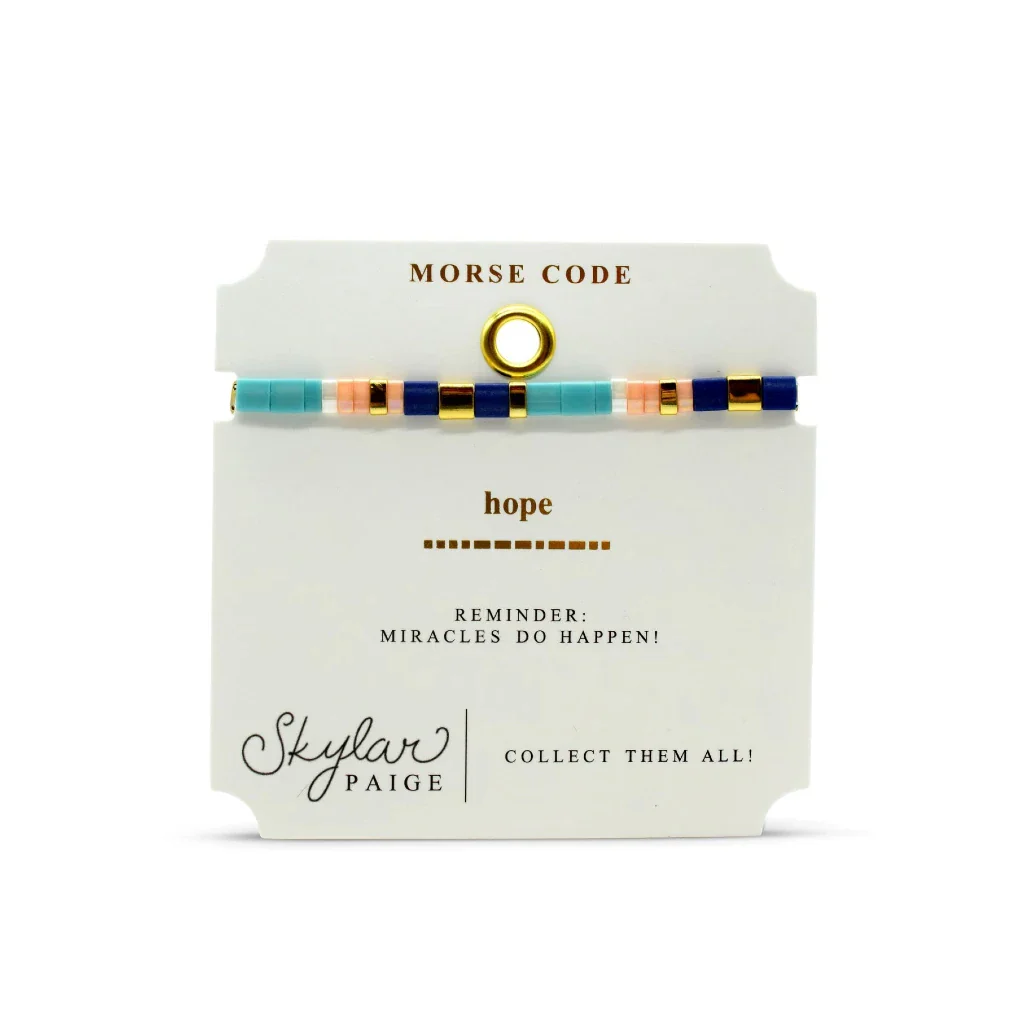Stia : HOPE - Morse Code Tila Beaded Bracelet