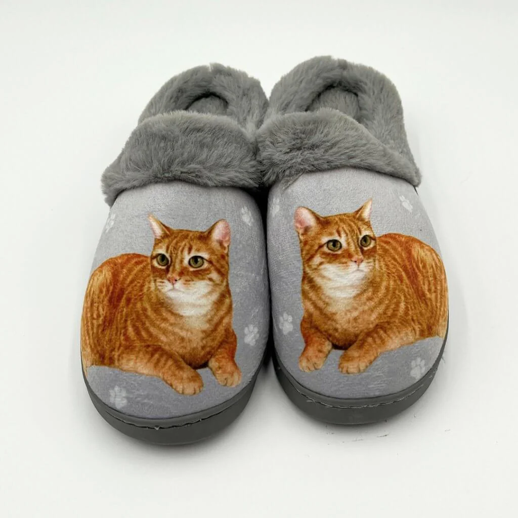 Snuggs : Orange Tabby Cat Slippers - Image 2