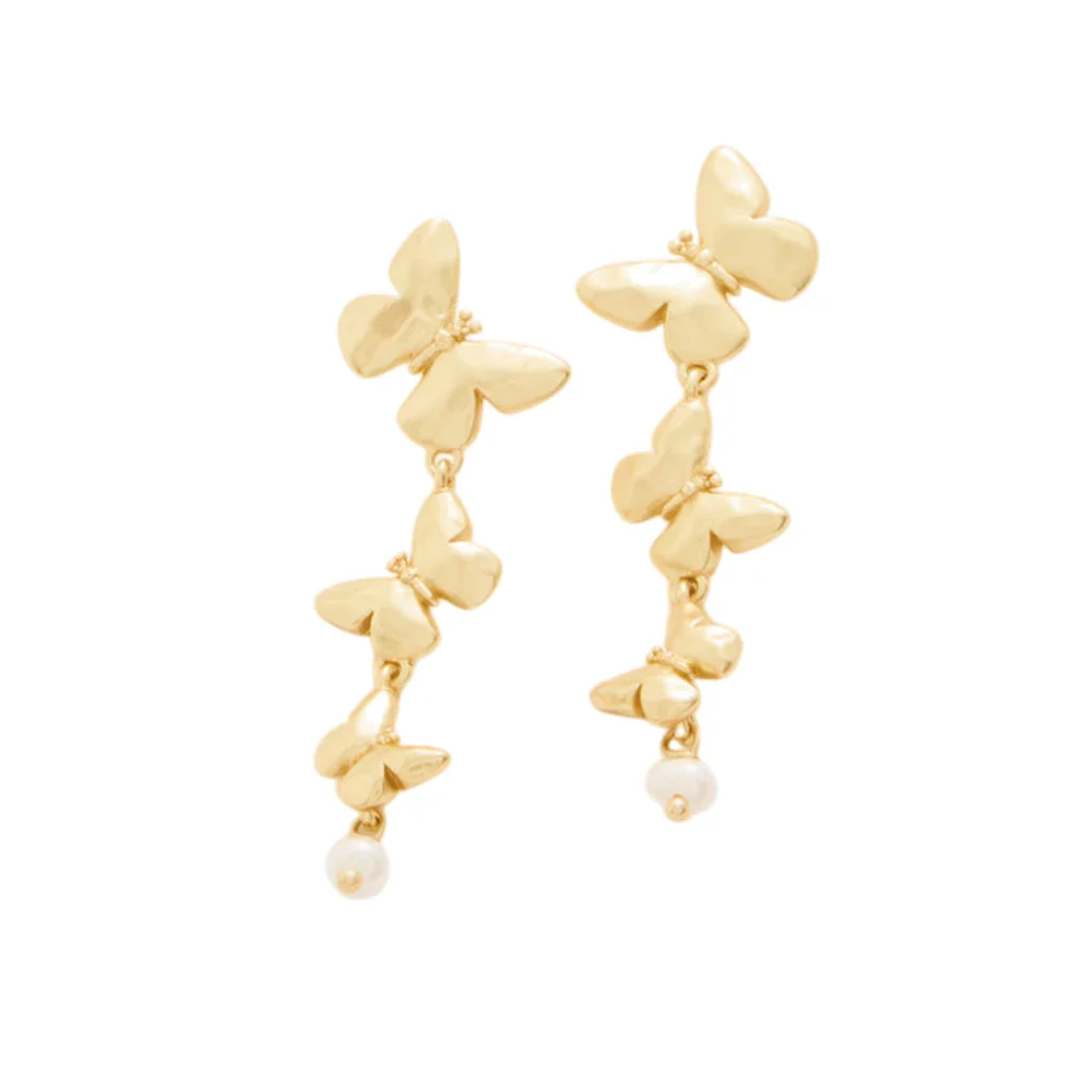 Spartina 449 : Butterfly Dangle Earrings Gold