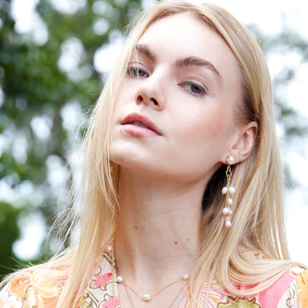 Spartina 449 : Pearl Party Tassel Earrings Pearl - Image 2