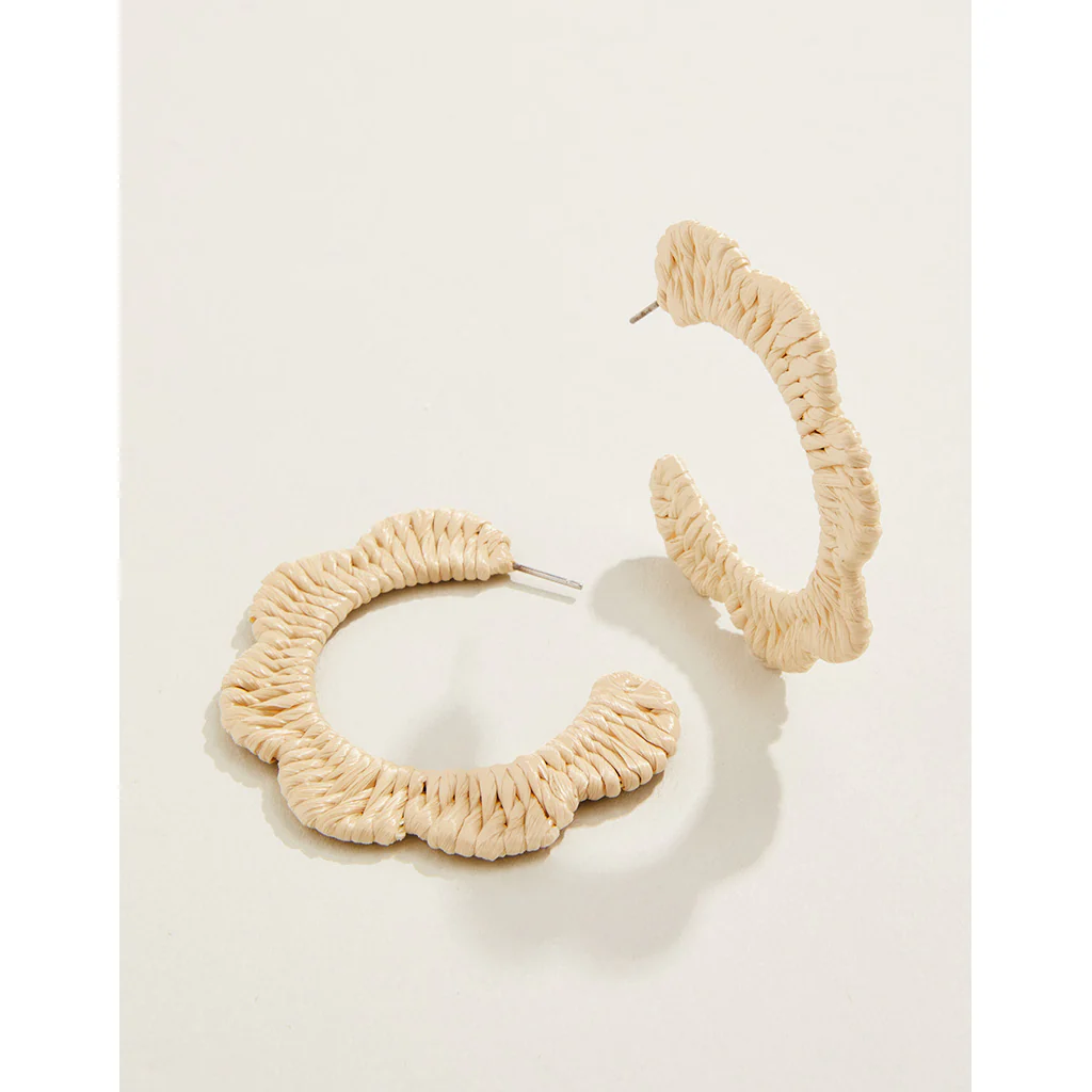 Spartina 449 : Scalloped Straw Hoop Earrings