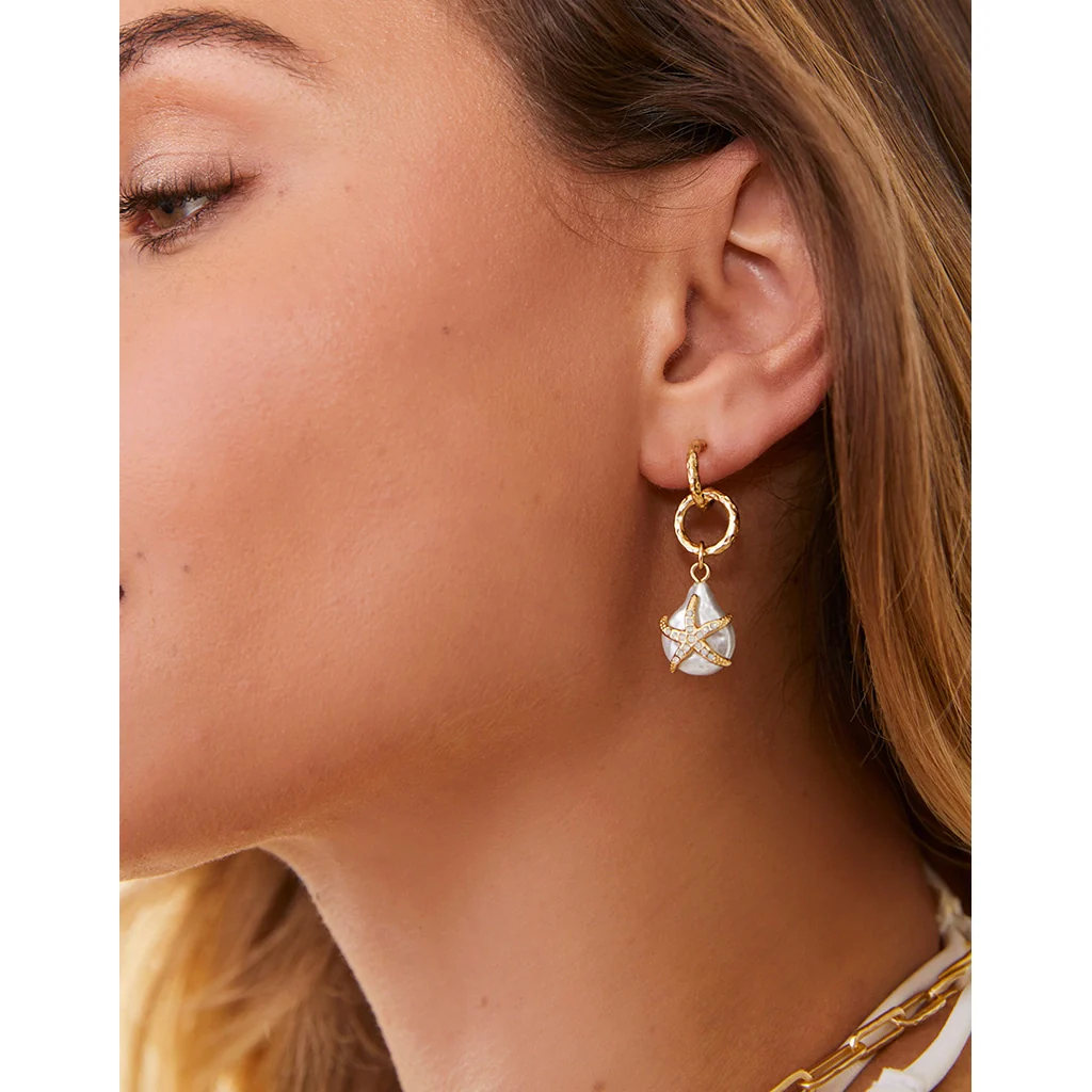 Spartina 449 : Starfish Groupie Earrings - Pearl - Image 2