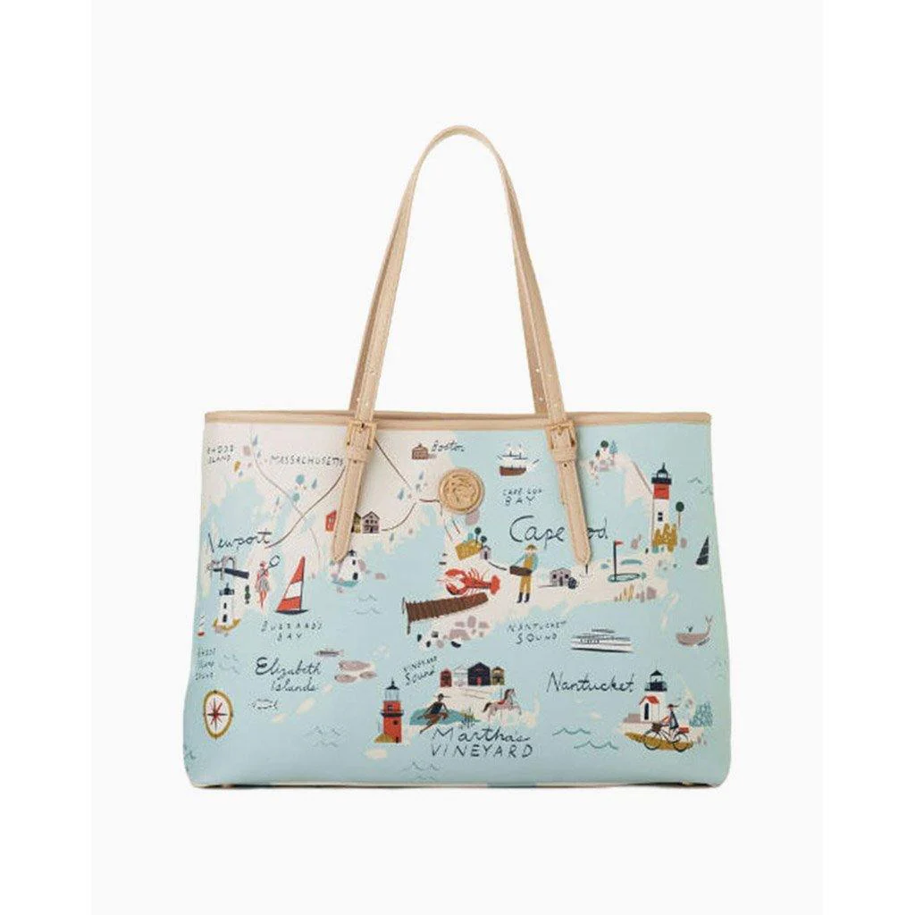 Spartina : Northeastern Harbors Map Tote Bag