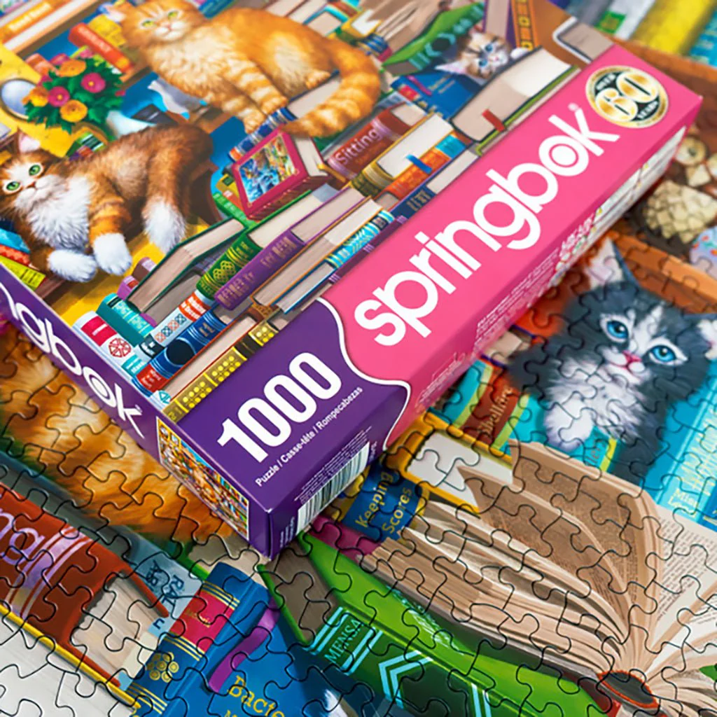 Springbok : Bookshop Cats 1000 Piece Jigsaw Puzzle - Image 3
