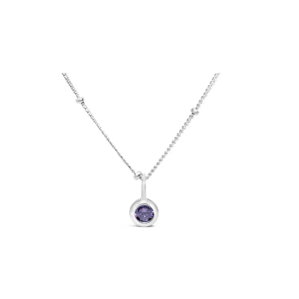 Stia : Amethyst CZ Birthstone Necklace (February)