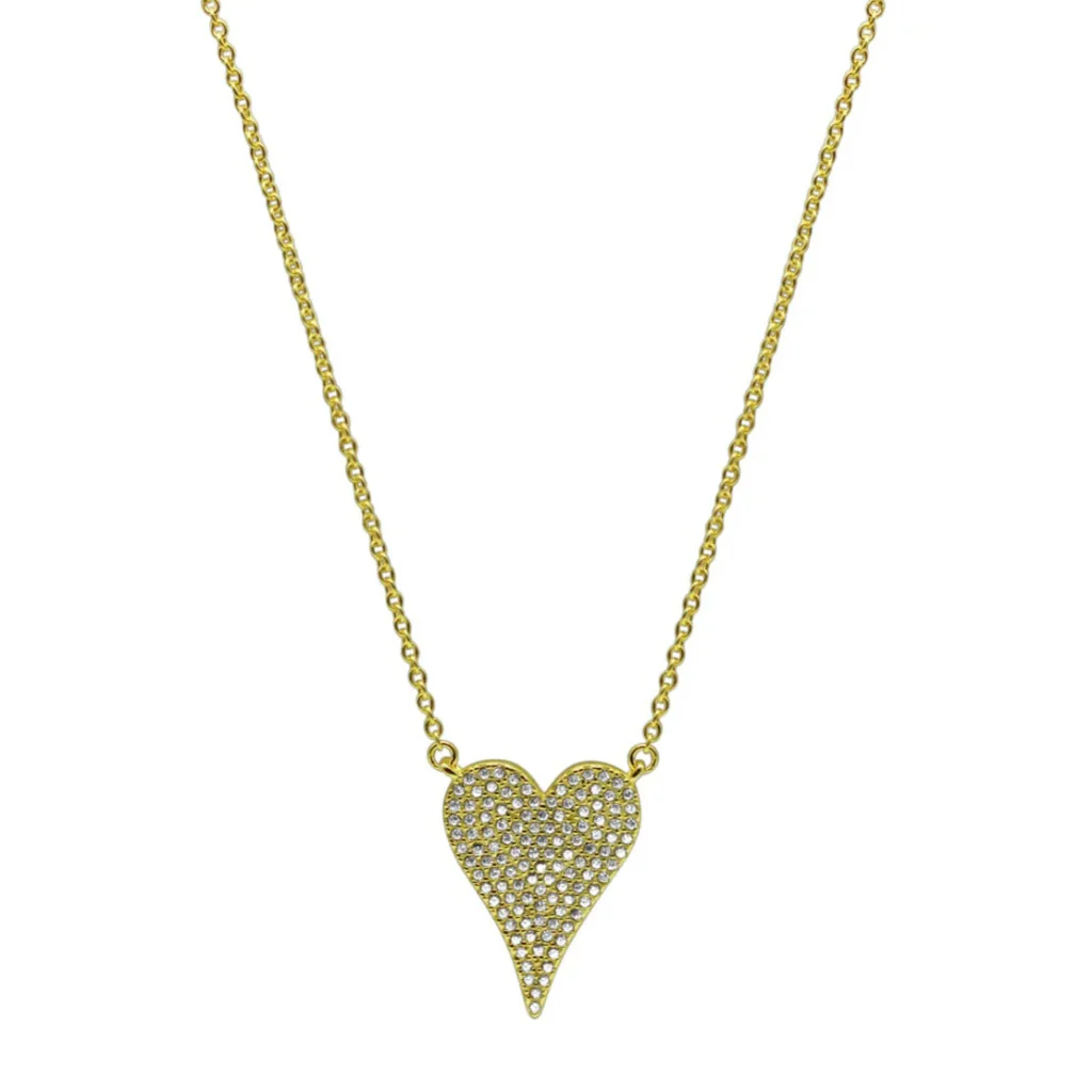 Stia : Dripping CZ Heart Necklace