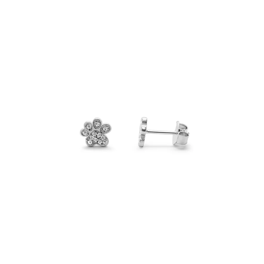Stia : Pavé Paw Earrings