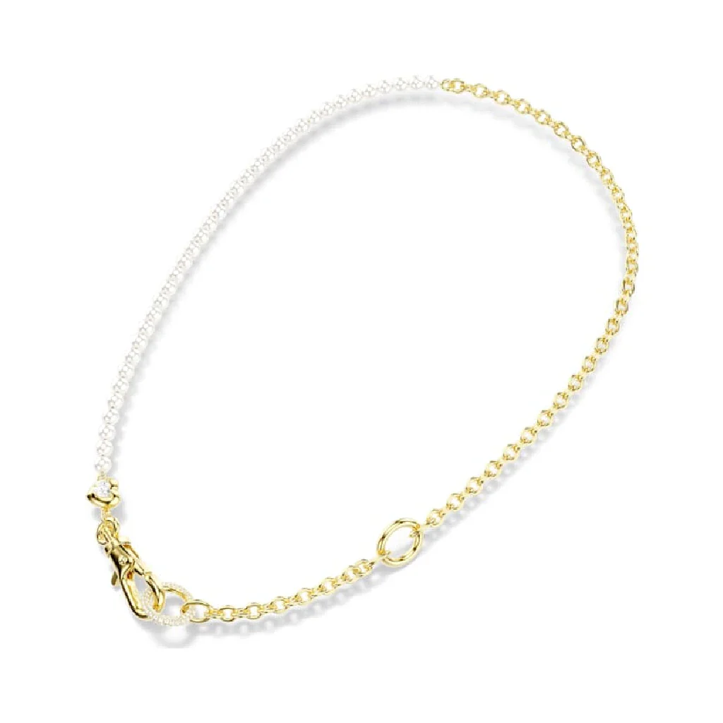 Swarovski : Crystal Pearl White, Gold-tone Plated Necklace - Image 2