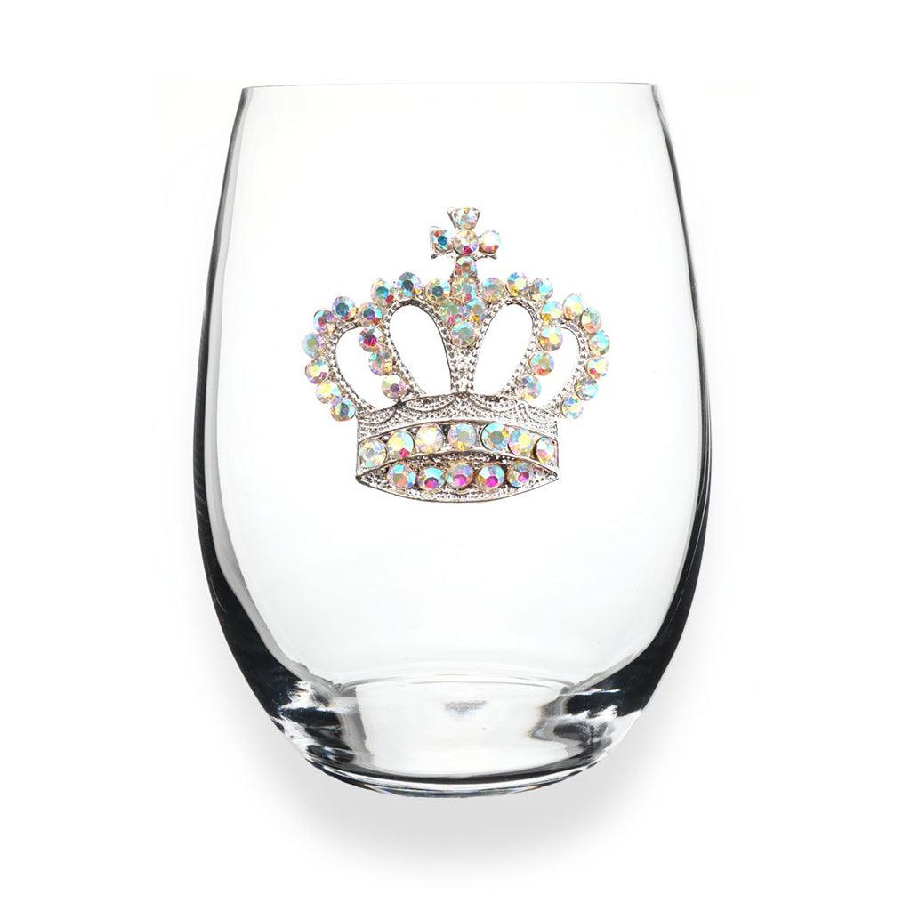 The Queens' Jewels : Aurora Borealis Crown Jeweled Stemless Wineglass