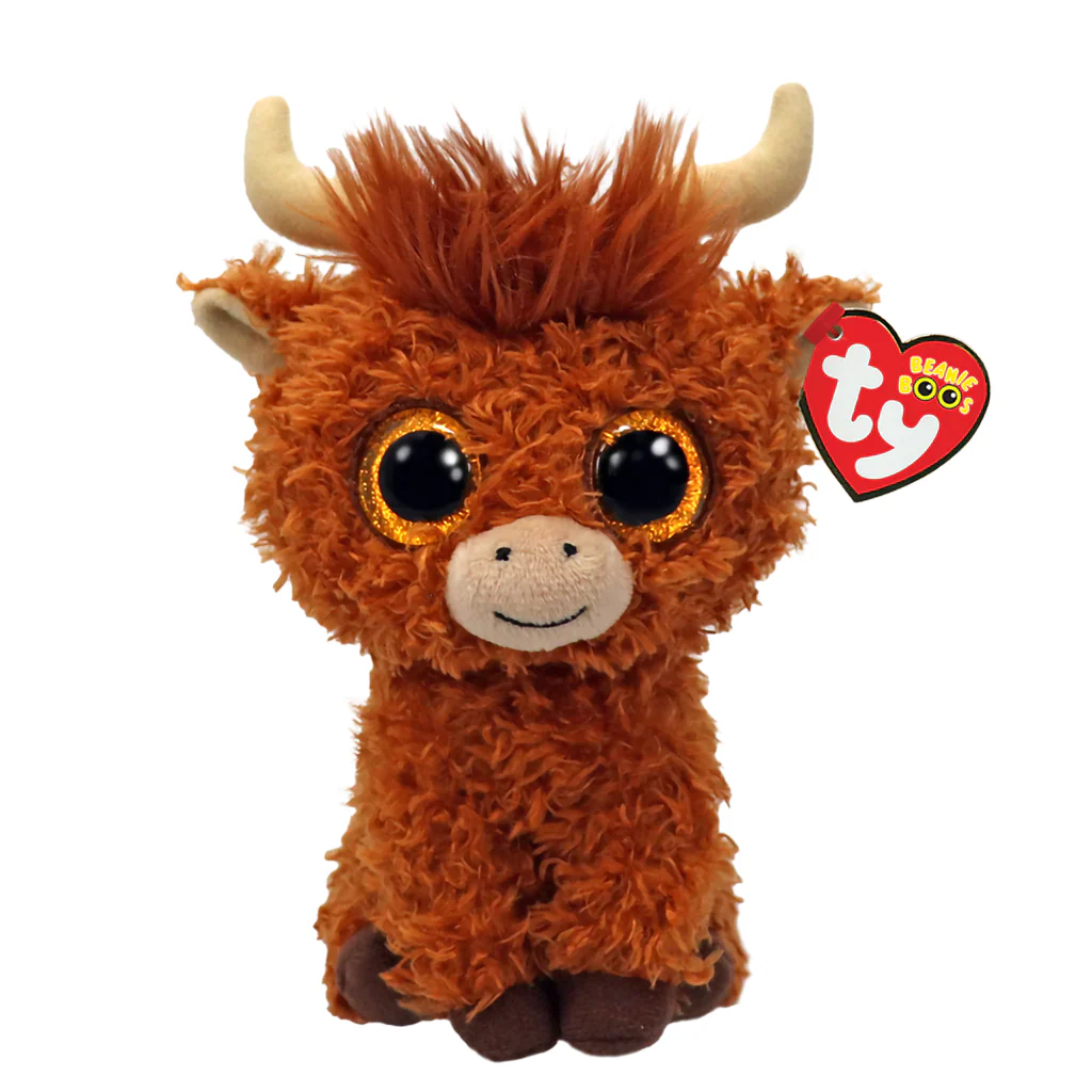 Ty : Beanie Boos - Alfie - Brown Highland Cow