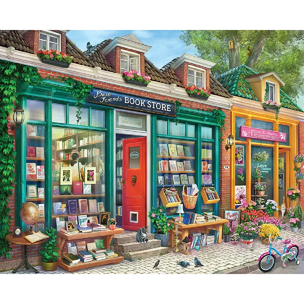White Mountain Puzzles : Best Friends Book Store Jigsaw Puzzle