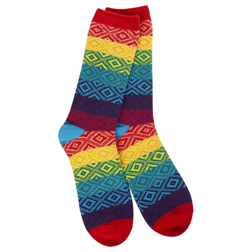 World's Softest Socks : Weekend Gallery Textured Crew in Rainbow Multi