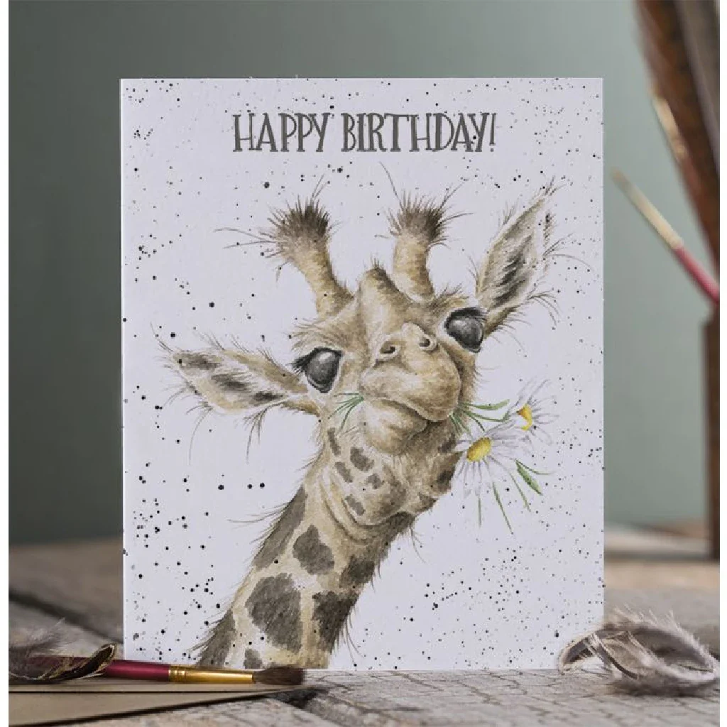 Wrendale : Birthday Flowers' Giraffe Birthday Card - Image 2