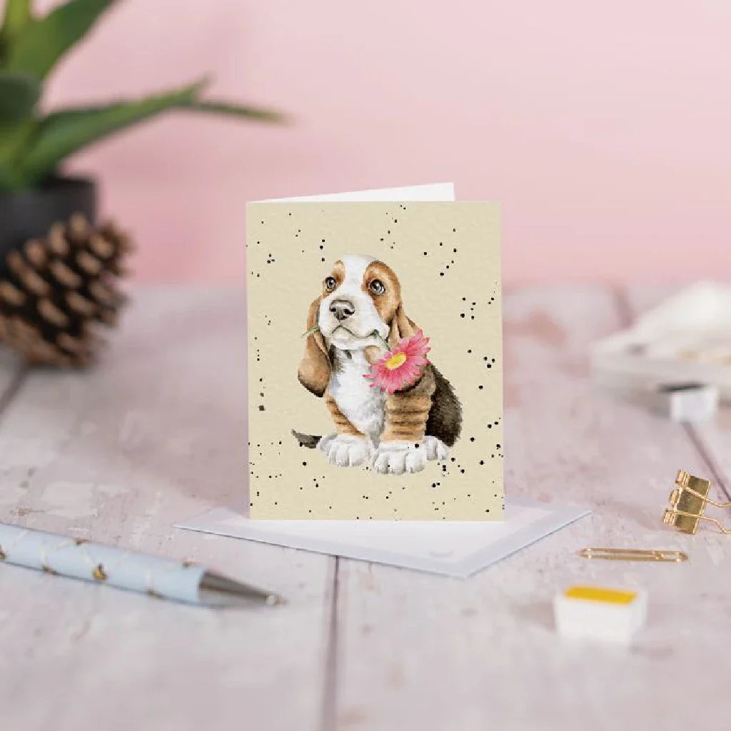 Wrendale : Just for You' Basset Hound Gift Enclosure Card - Image 2