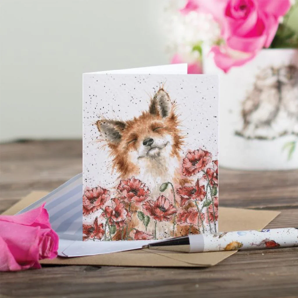 Wrendale : Poppy Field' Fox Enclosure Card - Image 2