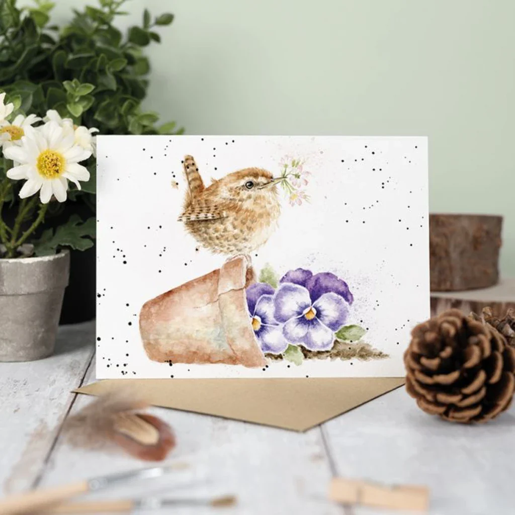 Wrendale : Pottering About' Wren Card - Image 2