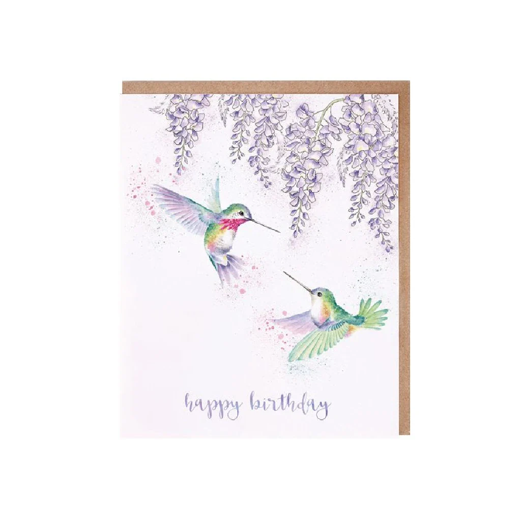 Wrendale : Wisteria Wishes' Hummingbird Birthday Card