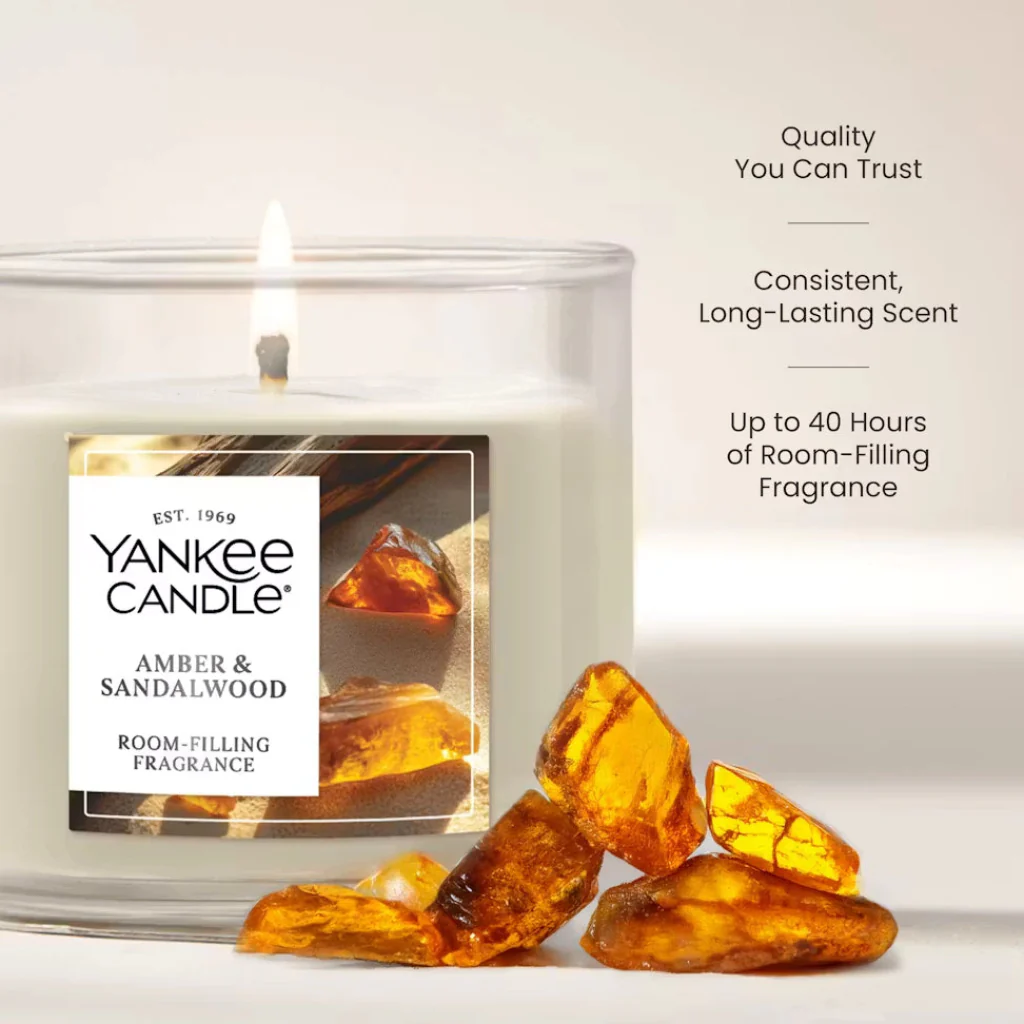 Yankee Candle : Amber & Sandalwood Small Tumbler Candle - Image 3