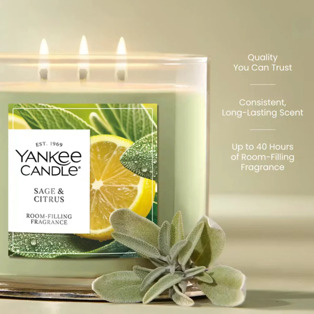 Yankee Candle : Sage & Citrus Medium Jar Candles - Image 3
